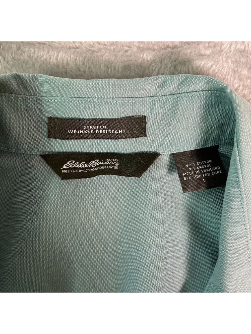 Eddie Bauer Sage Green Short-Sleeve Button Front Blouse - Picture 3 of 5